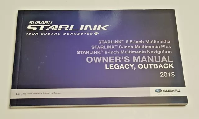 2018 Subaru Legacy Outback Navigation System Owners Manual Starlink Multimedia