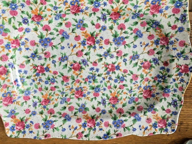 Vintage Royal Winton Platter * Old Cottage Chintz * 14" L By10 1/2" W * Gorgeous