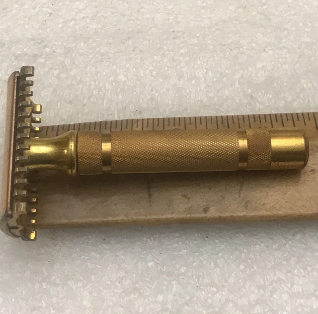 Vintage 1930S Gillette Goldtone Open Comb Reissue #17567 Safety Razor Lot 1291 5