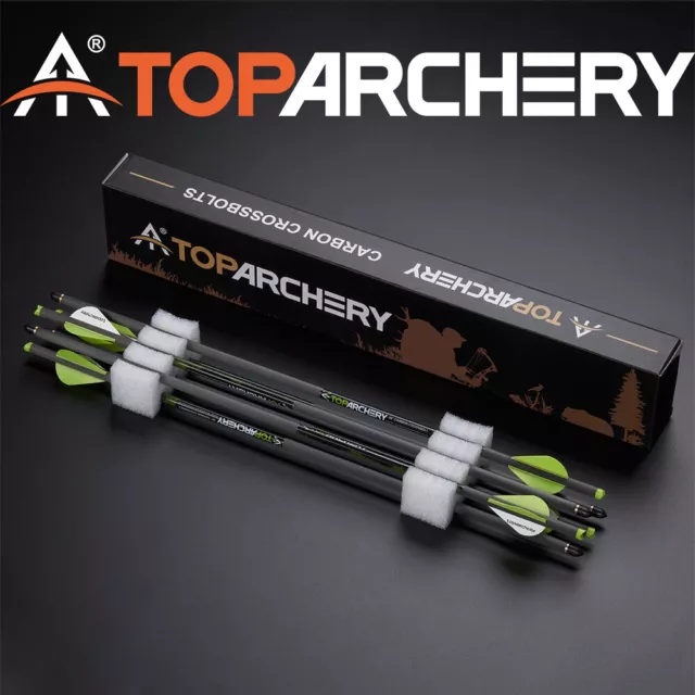 Archery 20" 100% Carbon Crossbow Bolts Hunting Crossbow Arrows Moon Nocks 6PK