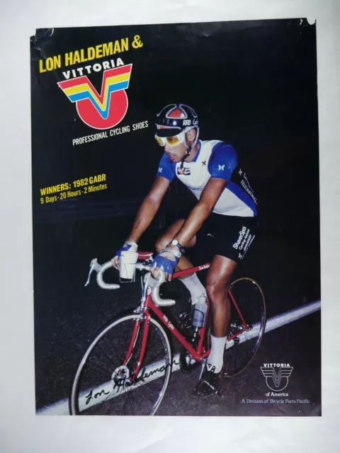 Lon Haldeman AUTOGRAPHED Poster Vittoria 16"x22" 1982 RRB Cycles Vintage Bike