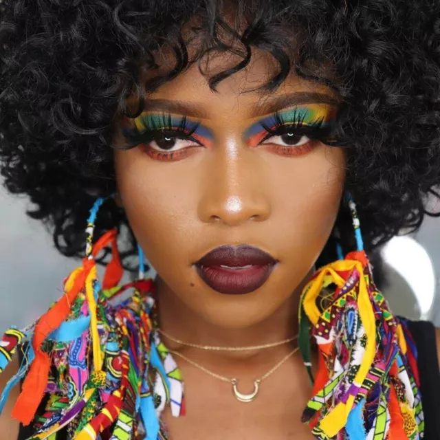 MultiColor Dangle African Fabric Tassle Womans Unique Statement Urban Earrings