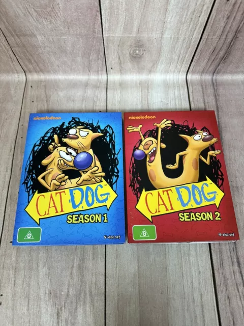 Catdog : Season 1 and 2 (DVD, 1998) Nickelodeon (8 Discs) - GC / VGC Free Post Catdog : Season 1 and 2 (DVD, 1998) Nickelodeon (8 Discs) - GC / VGC Free Post