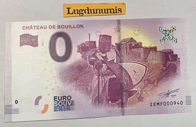Billet 0 Euro Château de Bouillon 2017-1 euro souvenir touristique