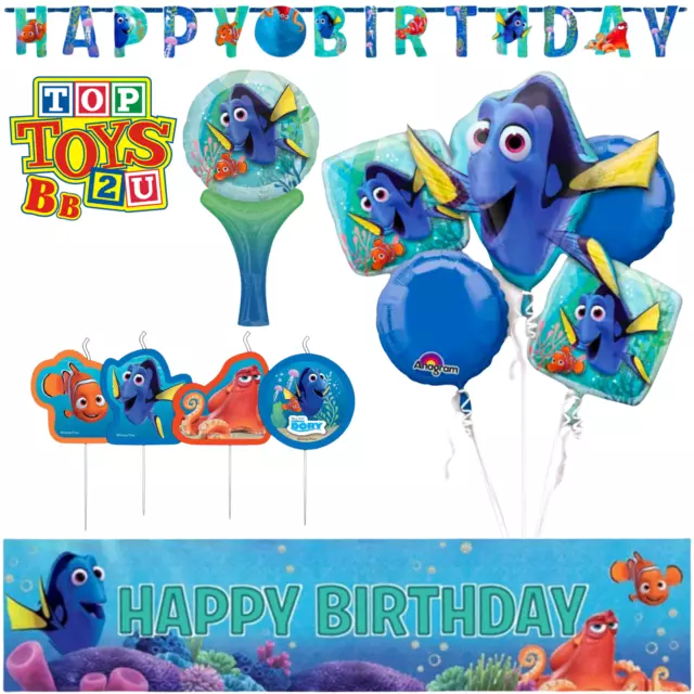 Finding Dory Party Set 5Pk - 2 Banners, 4x Candles, Fun Balloon, & 5x Balloons