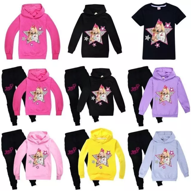 JOJO SIWA Girls T-shirt Hoodie Sweatshirt Pants Tracksuit Set Sportswear Gift