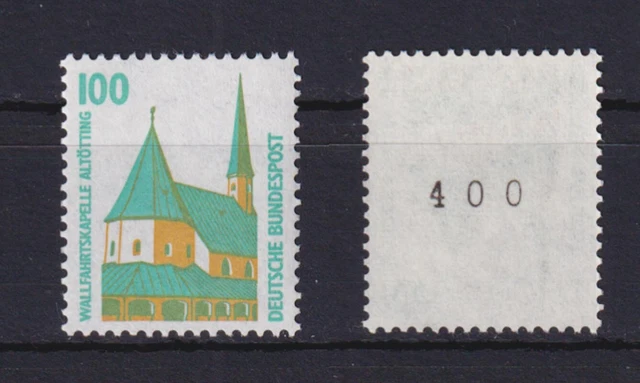 Bund 1406 u RM mit gerade Nummer SWK 100 Pf postfrisch gelbe Gummierung