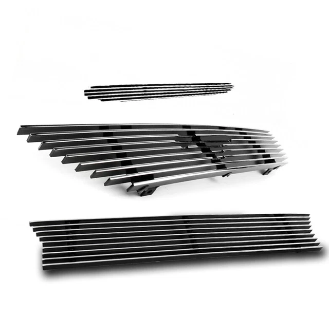 99-04 Ford Mustang V6 Saleen Scoop+Upper+Bumper Billet Grille Grill Logo Cut-Out