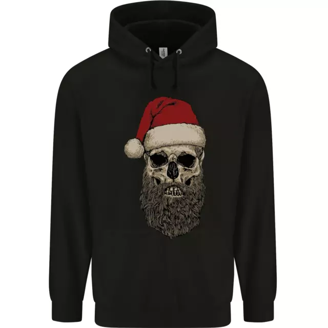Santa Skull Gothic Heavy Metal Christmas Mens 80% Cotton Hoodie