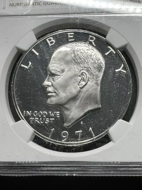 1971-S $1 NGC PR69* Star Eisenhower Silver Dollar, Proof, Free shipping