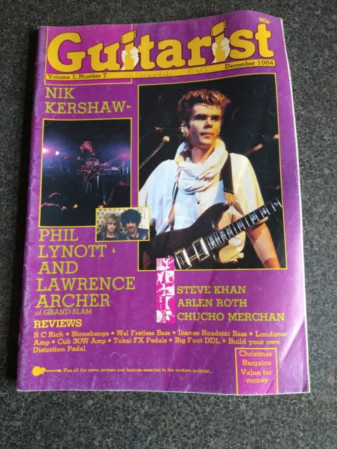 VIntage Guitarist Magazine December 1984 - Phil Lynott Arlen Roth Nik Kershaw