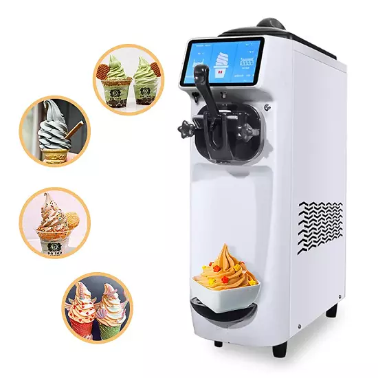 Mini Ice Cream Machine Commercial Frozen Yogurt Soft Serve Ice-Cream Making