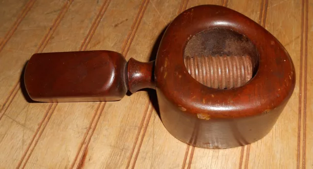 Vintage Carved Wooden Screw Nut Cracker