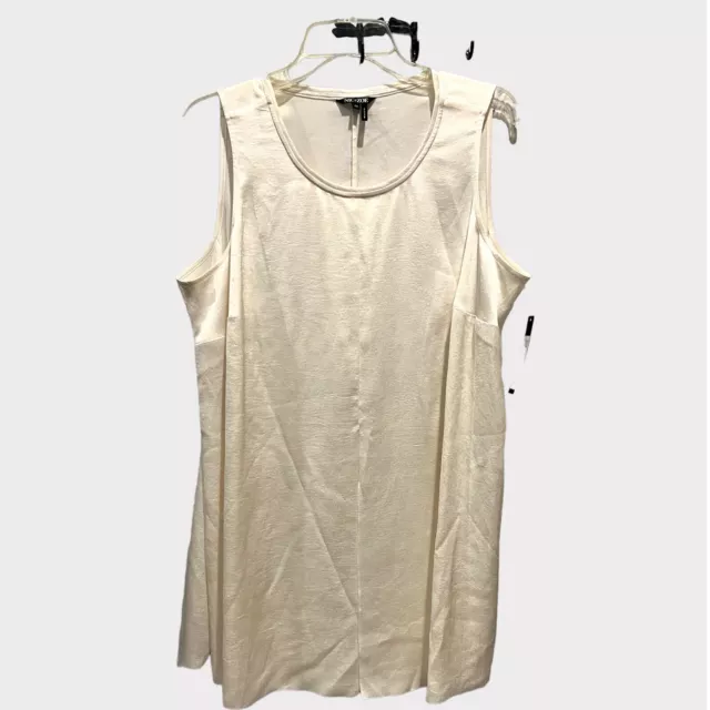 NEW Nic Zoe Blouse Womens 0X 16 Paper White Sleeveless Swing Trapeze Tank