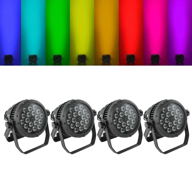 4Pcs RGBWA LED Par Stage Lighting DMX PAR 64 Light DJ Strobe Effect Beam Light