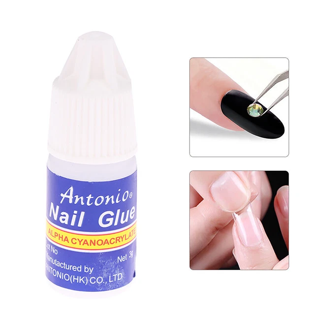 Colla per unghie ad asciugatura rapida 3g per unghie finte glitter decorazione acrilica multiviola Sg