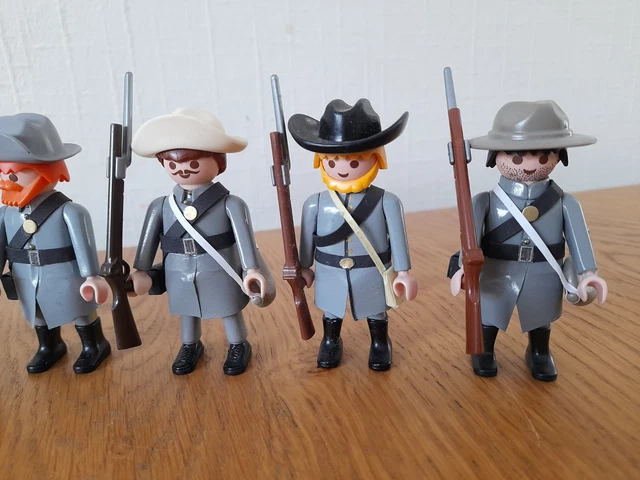 Playmobil Western – 3 Soldats Du Sud Avec Cheval – Occasion (tous âges)