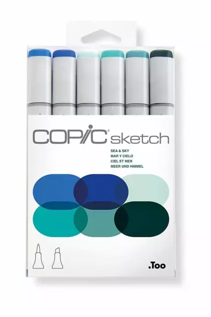 Copic Sketch Markers 6 Piece Set - Sea And Sky