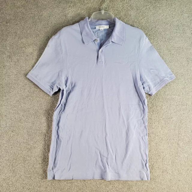 CALVIN KLEIN  Polo Shirt Mens Small Blue Casual Short Sleeve Collared Cotton