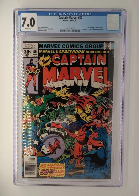 Marvel Captain Marvel #50 {Bronze Age} CGC 7.0, 1st Dr Minerva