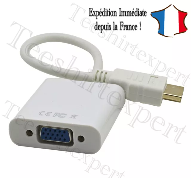 Câble Adaptateur Full HD TV 1080P HDMI Mâle vers VGA Femelle Video Convertisseur