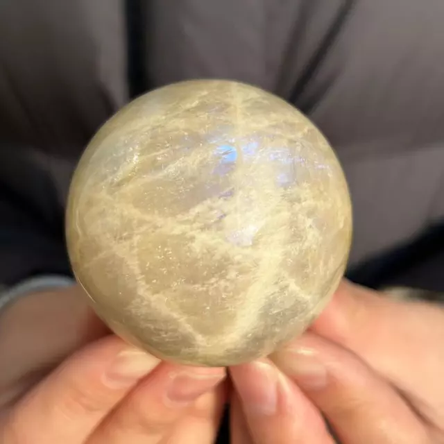 0.4LB 2"Natural Blue Moonstone Sphere Meditation Crystal Ball Reiki Heal Gift MS