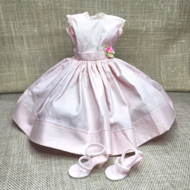 1958 The Vogue Doll Company Jill #3161 Pink Dress Flowers Shoes Tagged Stained