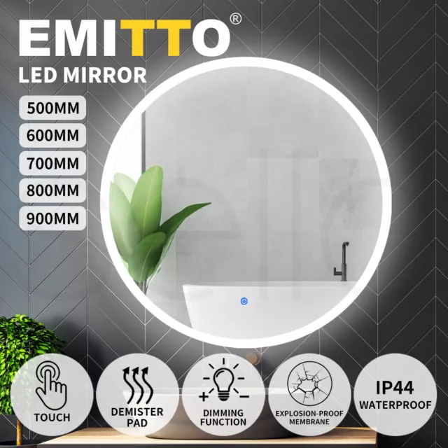 Emitto LED Mirror Anti-fog Bathroom Mirrors Makeup 3 Colour Light