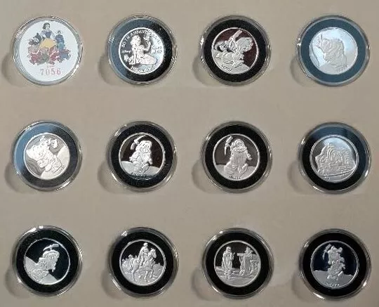 Snow White-50th Anniversary-Set of 11 .999 Silver 1/2 Troy Ounce-Rounds-#7056