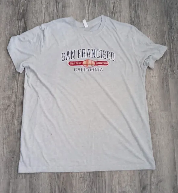 San Francisco California Shirt Adult 2XL City By The Bay Fishermans Warf Gray