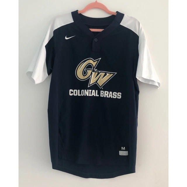 George Washington University Colonials Brass Nike Sports Jersey Top short sleeve