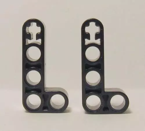 32140 LEGO Parts~(4) Technic, Liftarm 2 x 4 L-Shape Thick 32140 BLACK