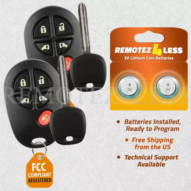 2 for 2011 2012 2013 2014 2015 Toyota Sienna Keyless Entry Remote Fob Car Key