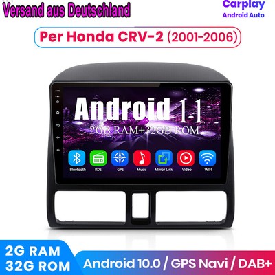 DAB Per Honda CRV-2 2000-2006 9"Android10 Autoradio Stereo GPS Navigatore BT DAB RDS 