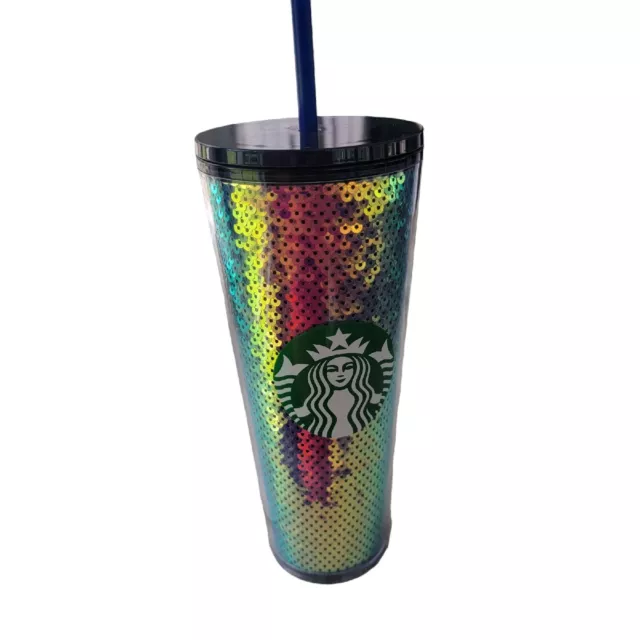 Starbucks 2020 Holiday Season Dark Sequins Purple Cold Cup Venti Tumbler 24oz