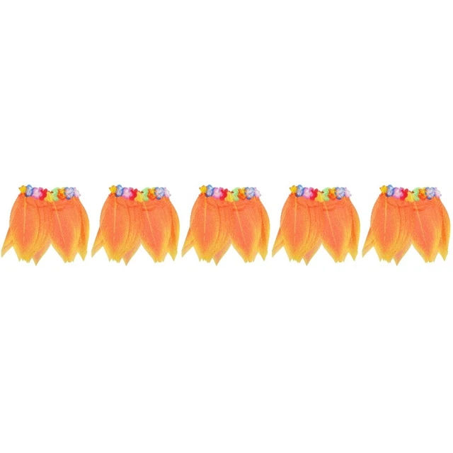 Set 5 Robe De Soirée Hawaii Hula Jupe Feuille De Simulation Robes Enfants Plage