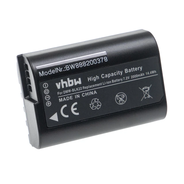 Batterie remplace Panasonic DMW-BLK22GK 2000mAh
