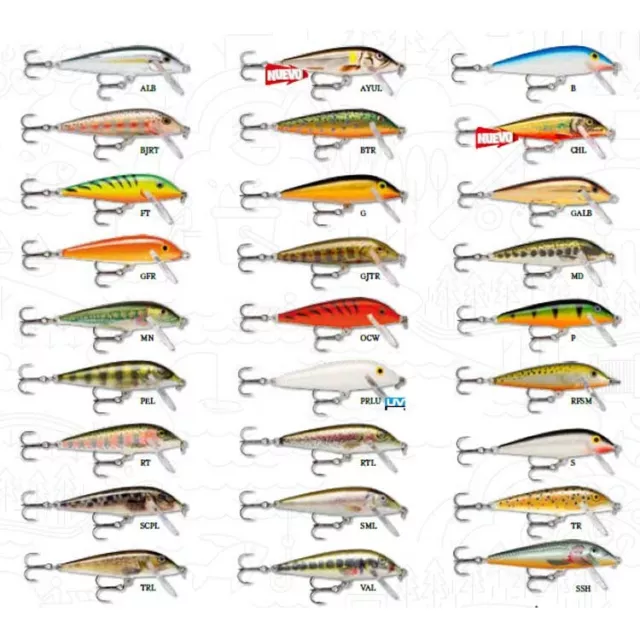 Rapala Countdown Lure - Pike Perch Salmon Trout Bass Fishing Lures - All Sizes