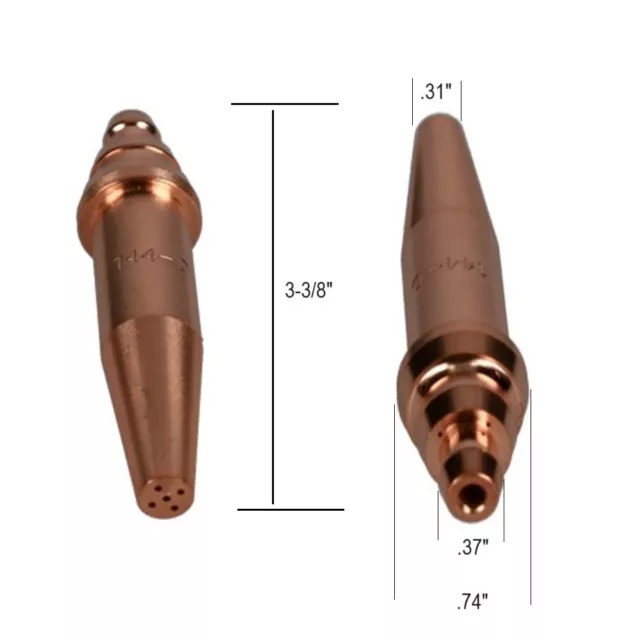 Acetylene Cutting Tips 144-4 Compatible with Airco Tips 144-4 Cut 2-1/2" QTY 2