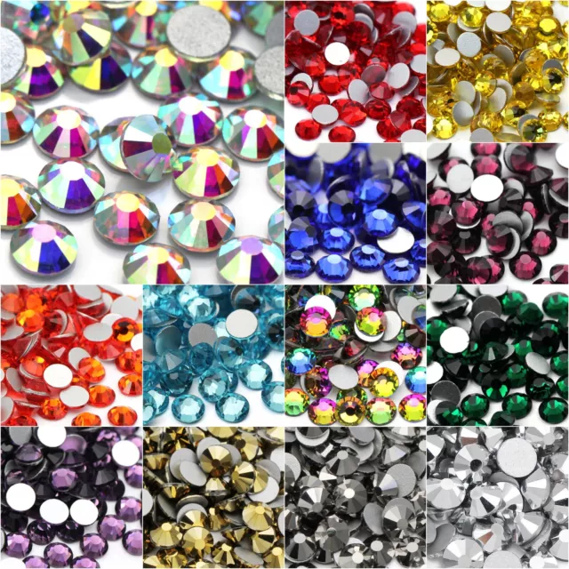1440 Glass Nail Art Rhinestones Flat Back Crystal Gems DIY Art Deco Craft Beads
