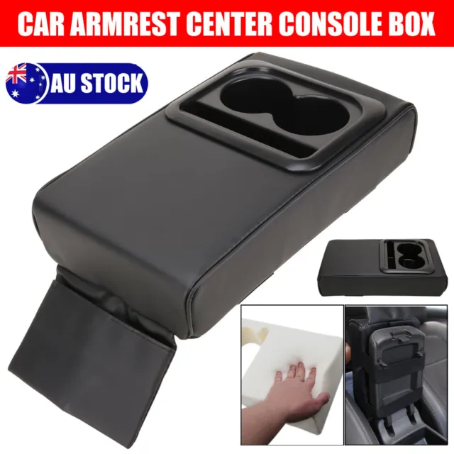 Car Armrest Center Console Boxes PU Leather Cup Holder Universal Bracket SUV AU