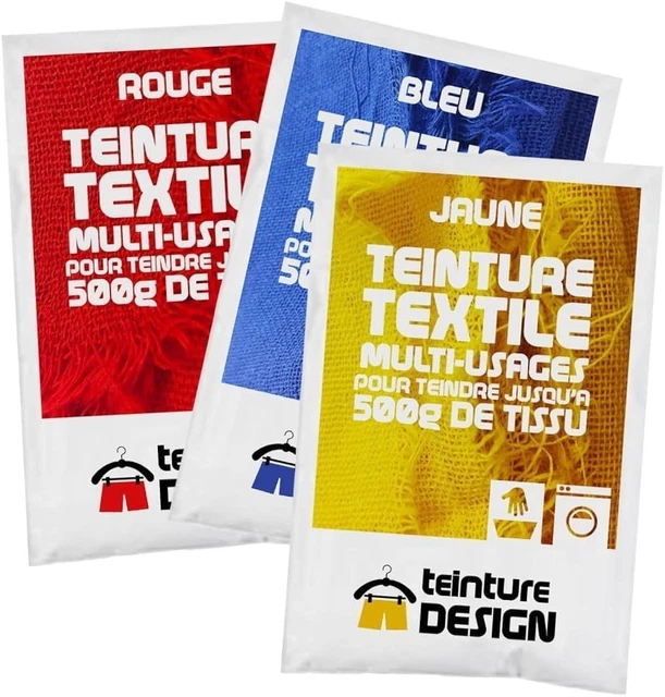 Teinture Textile Blanc Lot De 3 Sachets De Teinture Textile - JAUNE CITRON - Teintures Teinture Textile Jaune