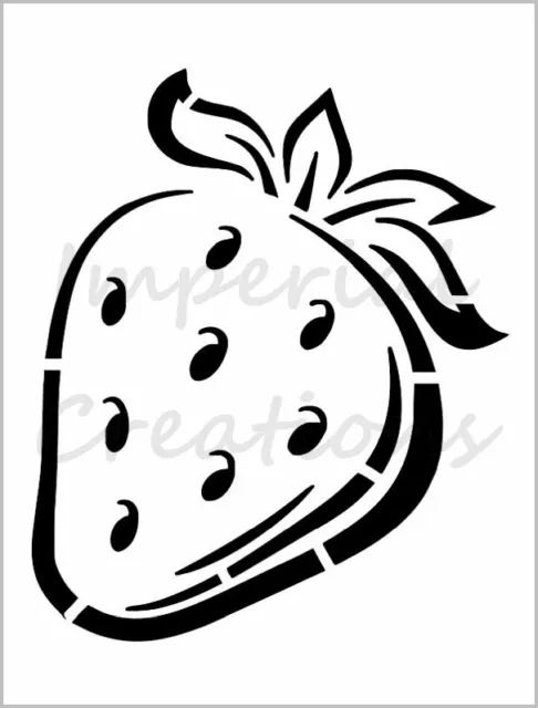 Plantilla de fresa contorno de fruta diseño de cocina 8,5"" x 11"" hoja reutilizable S721