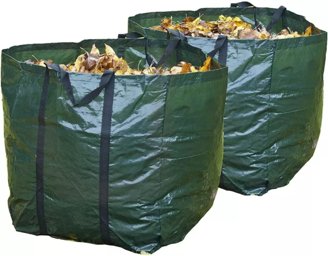 Heavy Duty 2Pk Garden Waste Bags 85L Bin Sack Carry Handle Leaves Grass Weeds