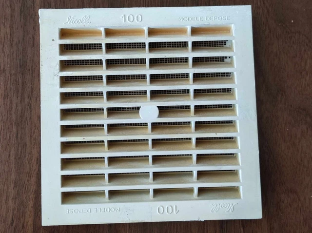 NICOLL - Grille d'aération carrée à fermeture 1F214 - avec moustiquaire - polystyrène blanc