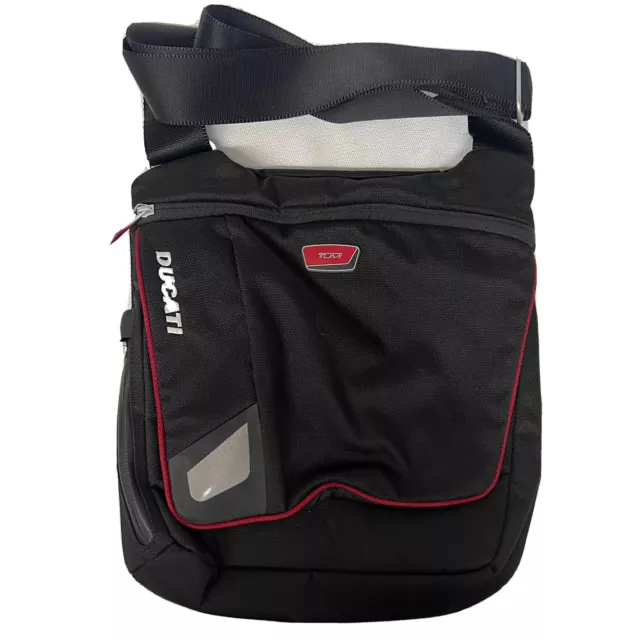 Tumi Ducati Collection Black Nylon Crossbody Messenger Bag 11” X 12”