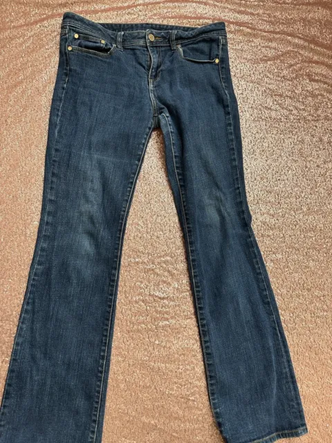Tory Burch Authentic Women’s  Indigo Blue Denim Jeans Straight Leg Rise 10” S 31