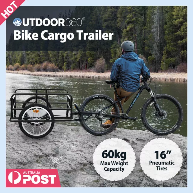 OUTDOOR360 Bicycle Cargo Luggage Trailer Cart Bike Wagon Carrier Trailer 60kg