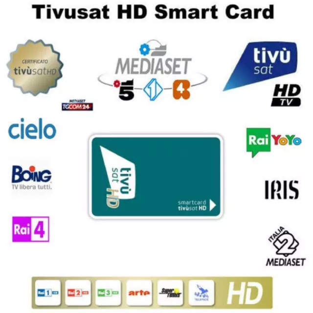 TivùSat Telesystem TS9018HEVC HD Decoder + PRE-ACTIVATED Tivusat HD SmartCard 3