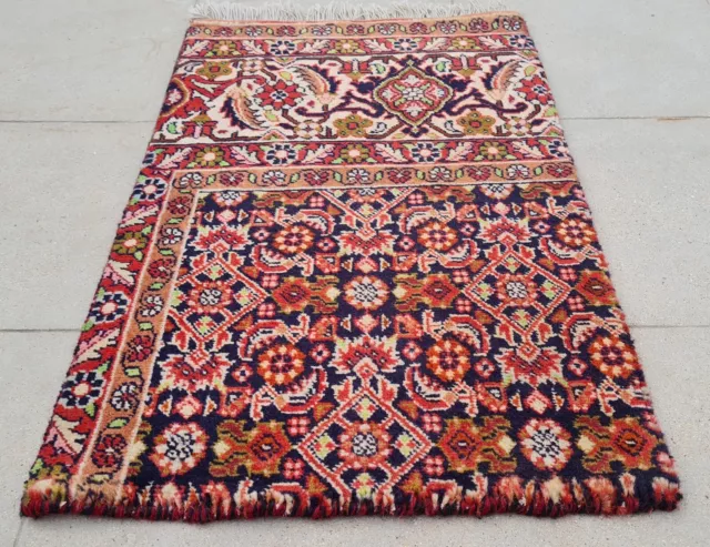Hand Knotted Vintage Traditional Tribal Village Made Wool 2.1 x 1.3 Ft (3610 KR)